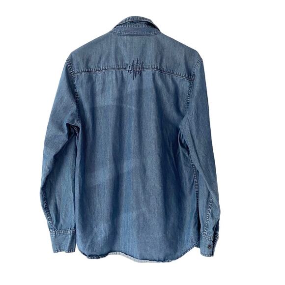 The Hundreds Mens Denim Chambray Pearl Snap Button Shirt size small - Picture 5 of 7